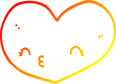 Yüzü insan tarafından çizilmiş bir karikatür kalp çizimi