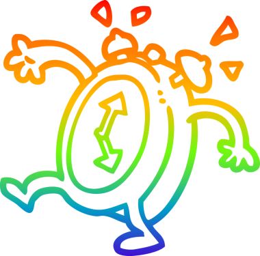 gökkuşağı gradyan çizgi çizimi bir insan tarafından çizilmiş bir çizgi film çalar saat