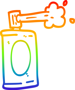 Bir insan tarafından çizilen çizgi film spreyinin gradyan çizimi.