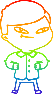 Bir insan tarafından çizilmiş kendine güvenen bir karikatür çizimi.