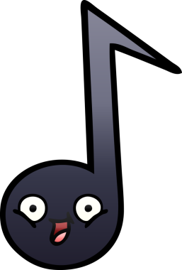 Bir insan tarafından çizilmiş bir notanın gölgelenmiş karikatürü