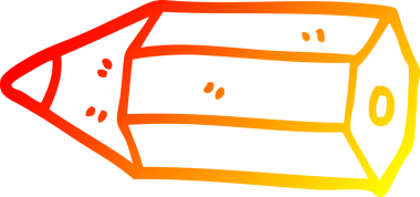 Bir insan tarafından çizilmiş karikatür renkli kalemin sıcak gradyan çizimi