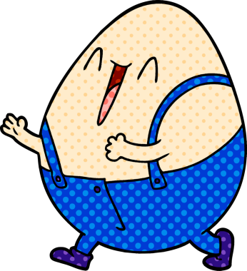 Humpty dumpty karikatür yumurta adam bir insan tarafından çizildi