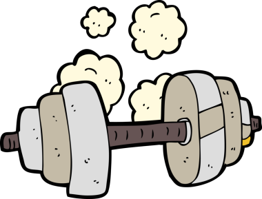 bir insan tarafından çizilmiş bir dambıl.