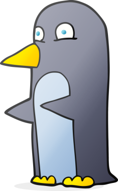 Bir insan tarafından çizilmiş serbest çizim penguen.