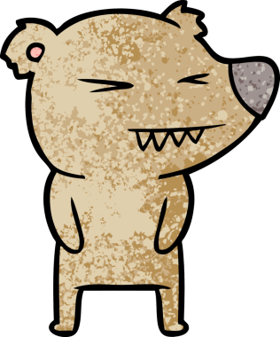 Bir insan tarafından çizilmiş bir çizgi film karakteri.