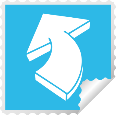 Bir insan tarafından çizilmiş kare soyulmuş tuhaf çizgi film oku.