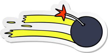 Bir insan tarafından çizilmiş bir bombanın el çizimi karikatürü.