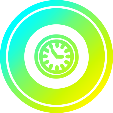 Bir insan tarafından çizilmiş havalı gradyan bir duvar saati dairesel simgesi