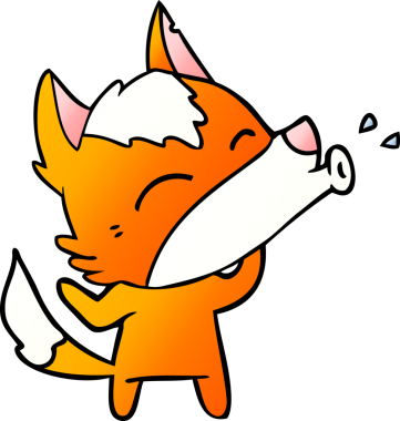 Bir insan tarafından çizilmiş tilki çizgi film karakteri