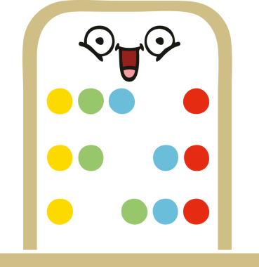 Bir insan tarafından çizilmiş bir abaküsün düz renkli retro karikatürü