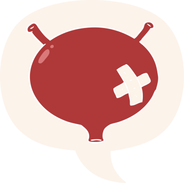 bir insan tarafından çizilmiş retro tarzı konuşma baloncuğu olan çizgi film mesanesi