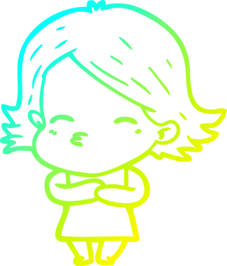 Bir insan tarafından çizilmiş bir karikatür kadın çizimi.