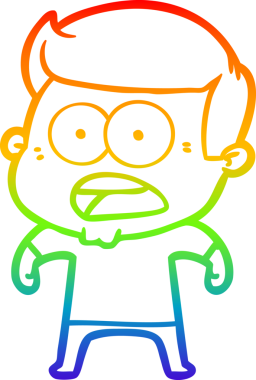 gökkuşağı gradyanı çizimi bir insan tarafından çizilmiş şok bir adam