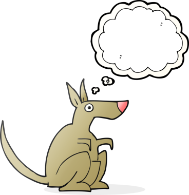 Bir insan tarafından çizilmiş serbest çizim balon karikatür kanguru