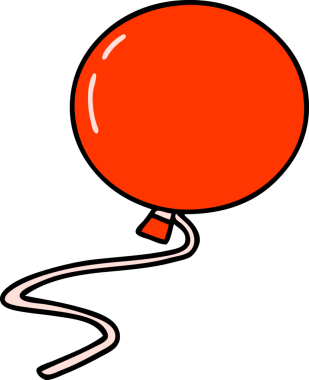 Bir insan tarafından çizilmiş yüzen balon karikatürü.