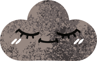 Bir insan tarafından çizilmiş bir fırtına bulutunun retro çizim tarzı karikatürü