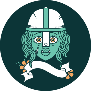 Bir insan tarafından çizilmiş Ork savaşçısı karakteri simgesi