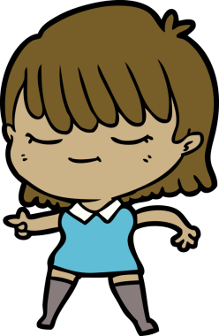 Bir insan tarafından çizilmiş karikatür kadın.