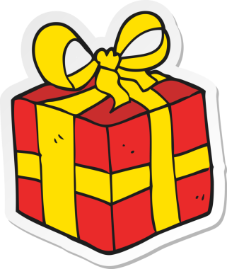 Bir insan tarafından çizilmiş bir karikatür Noel 'inin çıkartması.