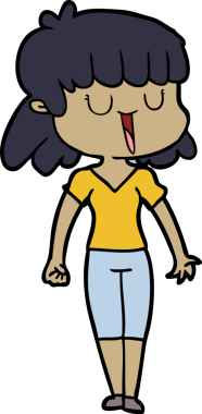 Bir insan tarafından çizilmiş karikatür kadın.