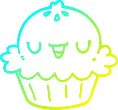 Bir insan tarafından çizilmiş tatlı bir turtanın soğuk gradyan çizimi