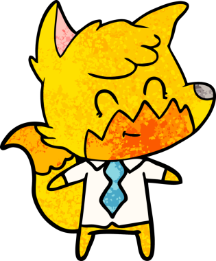 Bir insan tarafından çizilmiş tilki çizgi film karakteri