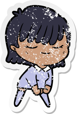 Bir insan tarafından çizilmiş karikatür bir kadının sıkıntılı çıkartması.