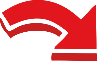 Bir insanın çizdiği okun düz renk retro karikatürü