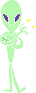 Bir insan tarafından çizilmiş karalama uzaylı.