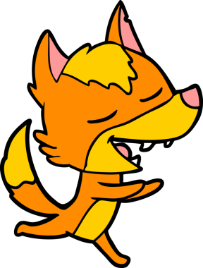 Bir insan tarafından çizilmiş tilki çizgi film karakteri