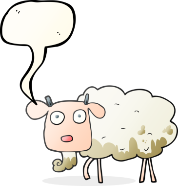 Bir insan tarafından çizilmiş serbest konuşma balonu karikatürü çamurlu keçi