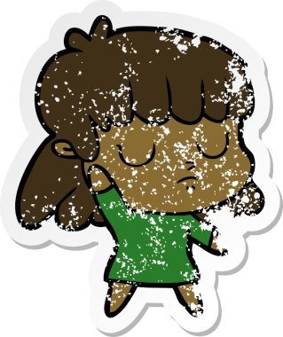 Bir insan tarafından çizilmiş ilgisiz bir karikatür çıkartması.