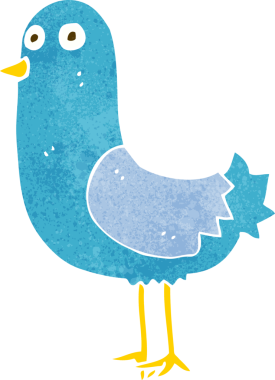 Bir insan tarafından çizilmiş çizgi film kuşu.