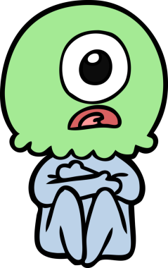 Çizgi film Tepegöz uzaylı uzay adamı bir insan tarafından çizildi.