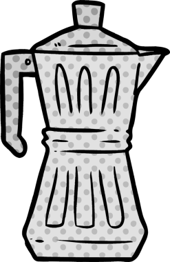 Bir insan tarafından çizilmiş bir espresso makinesi.