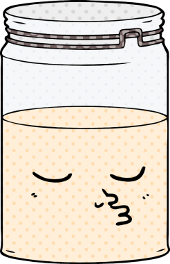 bir insan tarafından çizilmiş cam kavanoz.