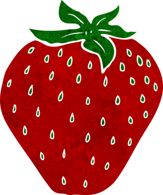 Bir insan tarafından çizilmiş çilek çizgi filmi.