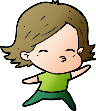 Bir insan tarafından çizilmiş karikatür kadın.