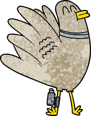 Bir insan tarafından çizilmiş güvercin.