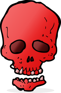 Bir insan tarafından çizilmiş kafatası.