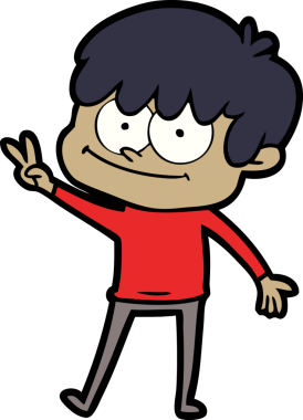 Bir insan tarafından çizilmiş mutlu çizgi film adamı.