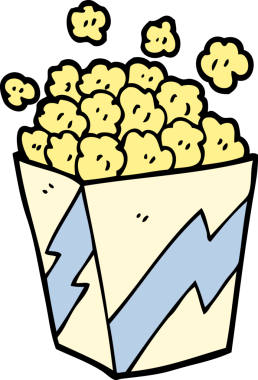 Bir insan tarafından çizilmiş karikatür patlamış mısır.