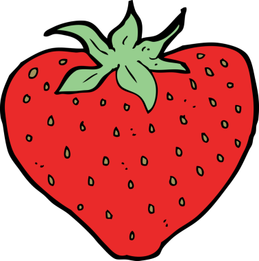 Bir insan tarafından çizilmiş çilek çizgi filmi.