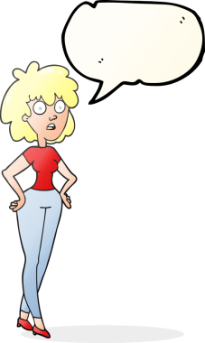 Bir insan tarafından çizilen serbest konuşma balonu karikatürü bir kadını şaşırttı