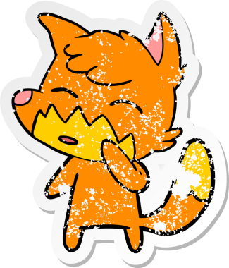 Bir insan tarafından çizilmiş tilki çizgi filminin sıkıntılı çıkartması.