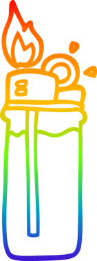 gökkuşağı gradyan çizgi çizimi bir insan tarafından çizilmiş tek kullanımlık bir çakmak