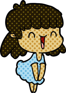 Bir insan tarafından çizilmiş karikatür kadın.