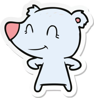 Bir insan tarafından çizilmiş dost canlısı bir ayı karikatürü.