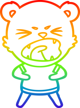 Bir insan tarafından çizilmiş kızgın bir çizgi film ayısının çizimi.